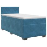 vidaXL Posteľ boxspring s matracom Tmavomodrá 100 x 200 cm Zamat
