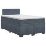 vidaXL Posteľ boxspring s matracom Tmavosivá 120 x 190 cm Zamat