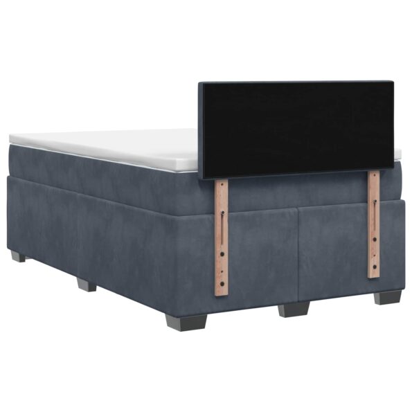 vidaXL Posteľ boxspring s matracom Tmavosivá 120 x 190 cm Zamat – Obrázok 7