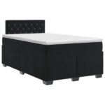 vidaXL Posteľ boxspring s matracom Čierna 120 x 190 cm Zamat