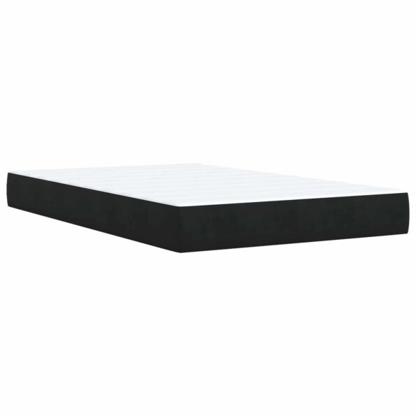 vidaXL Posteľ boxspring s matracom Čierna 120 x 190 cm Zamat – Obrázok 5