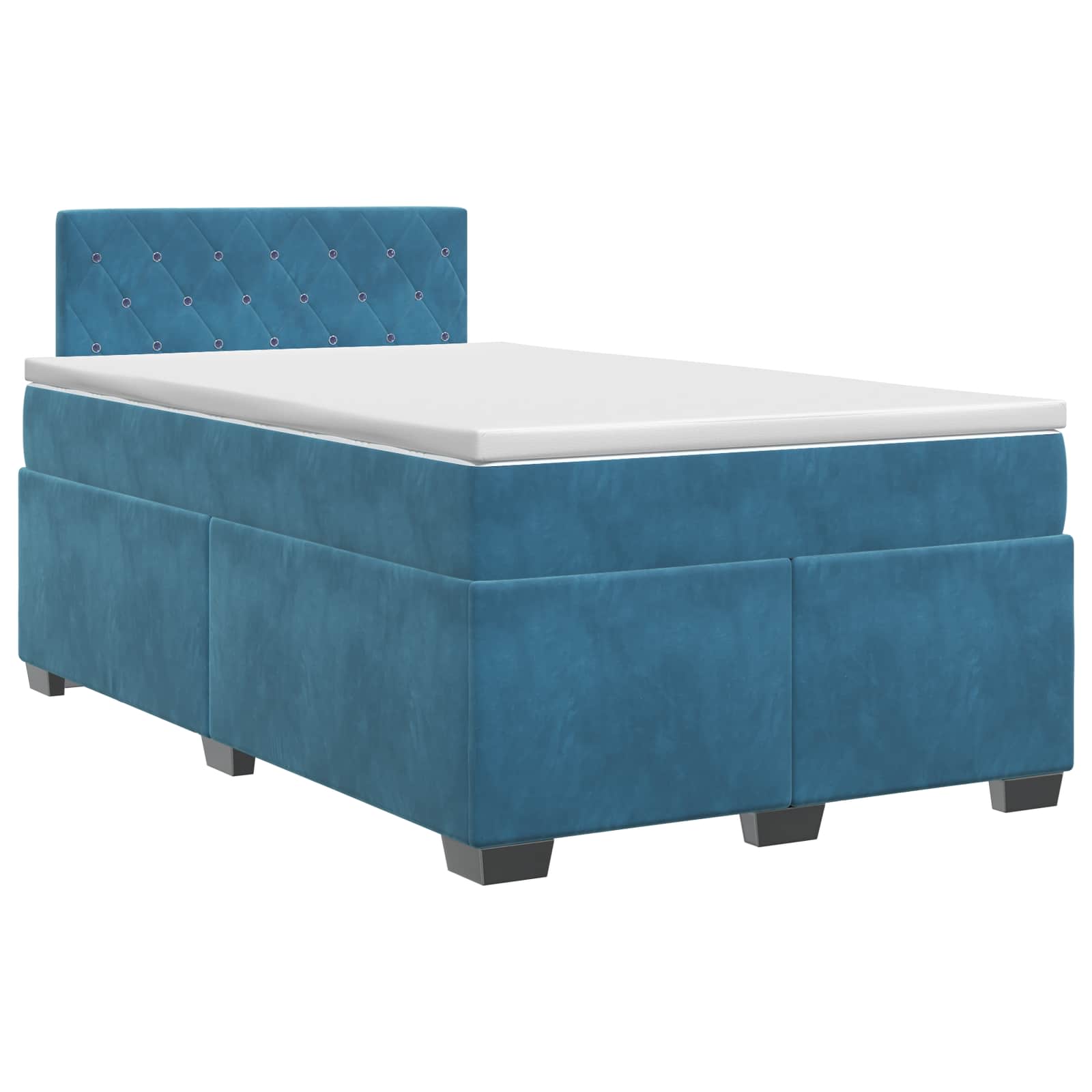 3450672_1.jpg vidaXL Posteľ boxspring s matracom Modrá 120 x 190 cm Zamat – Obrázok 1