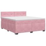 vidaXL Posteľ boxspring s matracom Ružová 140 x 190 cm Zamat
