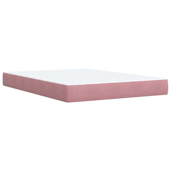 vidaXL Posteľ boxspring s matracom Ružová 140 x 190 cm Zamat – Obrázok 5