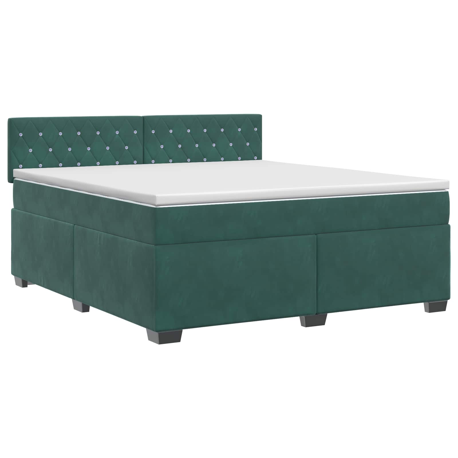 3450725_1.jpg vidaXL Posteľ boxspring s matracom Tmavozelená 140 x 200 cm Zamat – Obrázok 1
