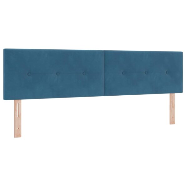 vidaXL Posteľ boxspring s matracom Tmavomodrá 180 x 200 cm Zamat – Obrázok 3
