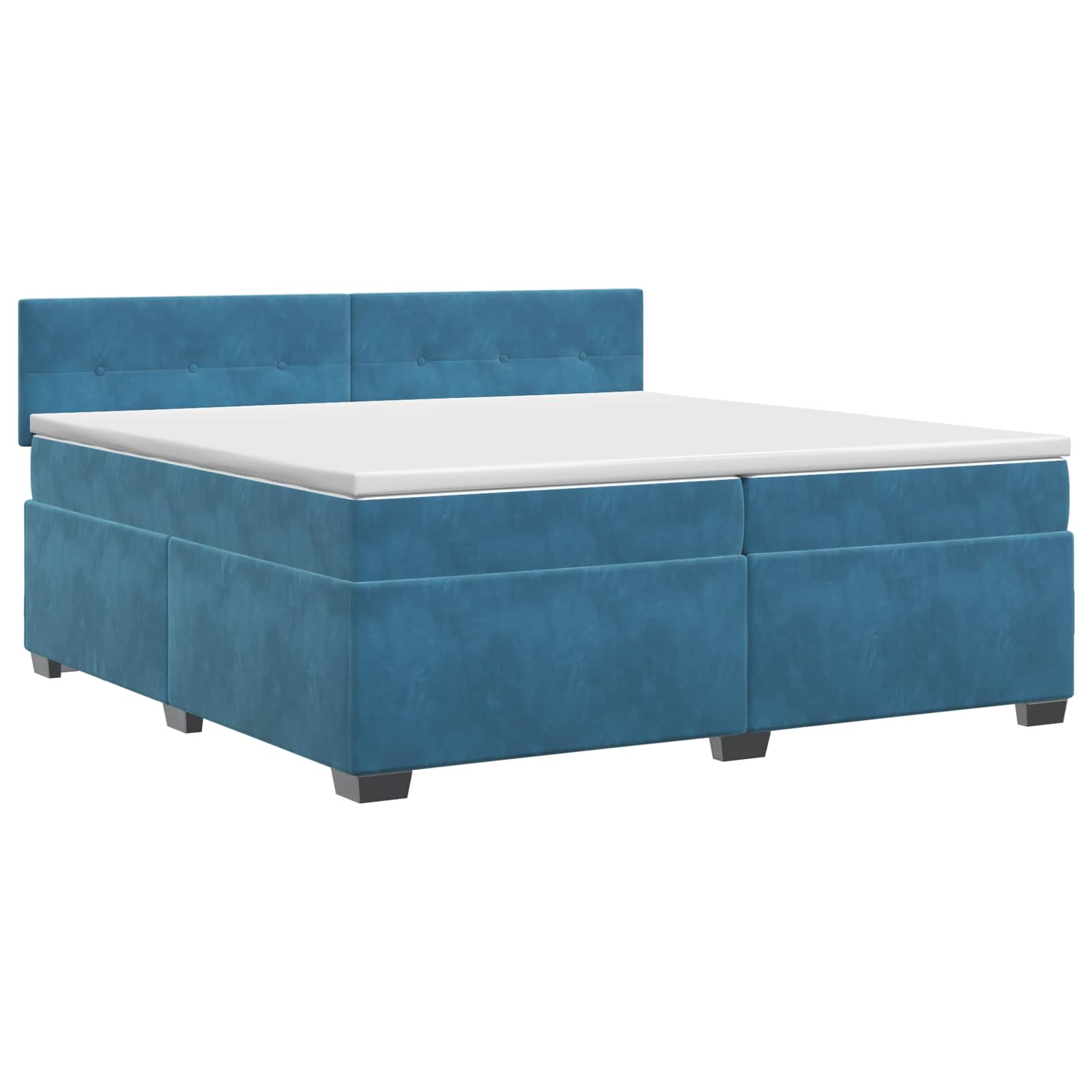 3450786_1.jpg vidaXL Posteľ boxspring s matracom Tmavomodrá 200 x 200 cm Zamat – Obrázok 1
