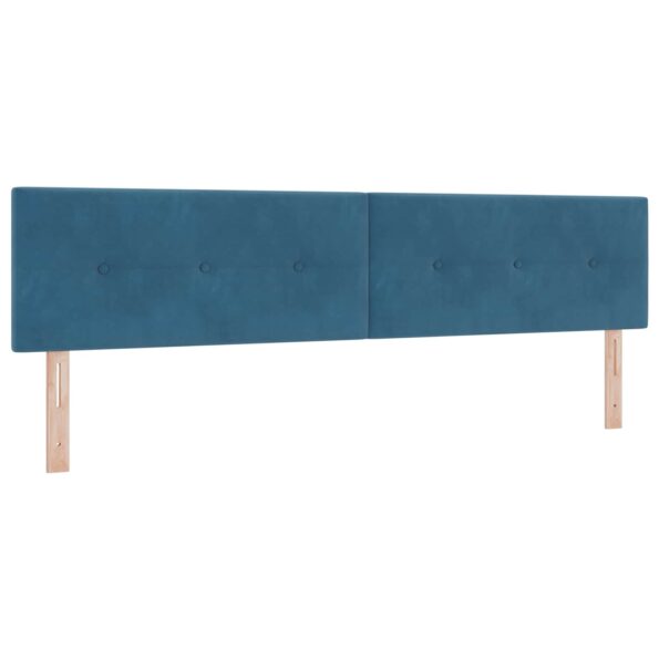 vidaXL Posteľ boxspring s matracom Tmavomodrá 200 x 200 cm Zamat – Obrázok 3