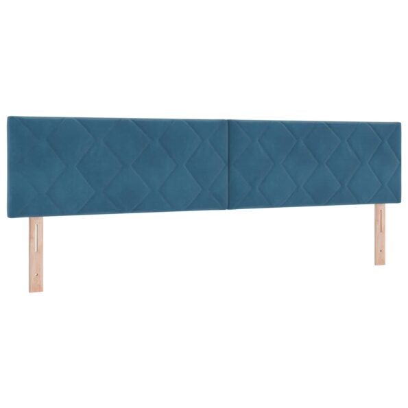 vidaXL Posteľ boxspring s matracom Tmavomodrá 200 x 200 cm Zamat – Obrázok 3