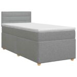 vidaXL Posteľ boxspring s matracom Svetlosivá 80 x 200 cm Látka