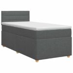 vidaXL Posteľ boxspring s matracom Tmavosivá 80 x 200 cm Látka