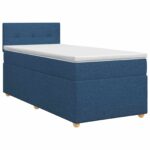 vidaXL Posteľ boxspring s matracom Modrá 90 x 190 cm Látka
