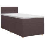 vidaXL Posteľ boxspring s matracom Tmavohnedá 90 x 200 cm Látka