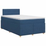 vidaXL Posteľ boxspring s matracom Modrá 120 x 200 cm Látka