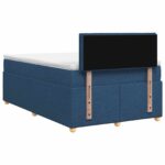 vidaXL Posteľ boxspring s matracom Modrá 120 x 200 cm Látka – Obrázok 7