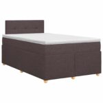 vidaXL Posteľ boxspring s matracom Tmavohnedá 120 x 200 cm Látka
