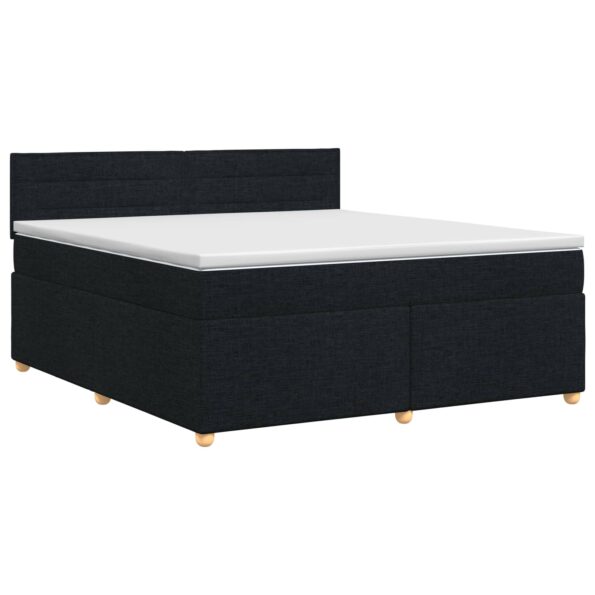 vidaXL Posteľ boxspring s matracom Čierna 140 x 190 cm Látka – Obrázok 2