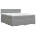 vidaXL Posteľ boxspring s matracom Svetlosivá 140 x 200 cm Látka