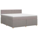 vidaXL Posteľ boxspring s matracom Sivohnedá 140 x 200 cm Látka