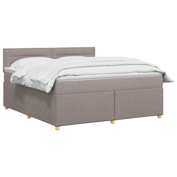 vidaXL Posteľ boxspring s matracom Sivohnedá 140 x 200 cm Látka – Obrázok 2