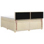 vidaXL Posteľ boxspring s matracom Krémová 140 x 200 cm Látka – Obrázok 7