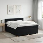 vidaXL Posteľ boxspring s matracom Čierna 180 x 200 cm Látka