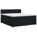 vidaXL Posteľ boxspring s matracom Čierna 180 x 200 cm Látka – Obrázok 2