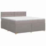 vidaXL Posteľ boxspring s matracom Sivohnedá 180 x 200 cm Látka