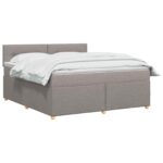 vidaXL Posteľ boxspring s matracom Sivohnedá 180 x 200 cm Látka – Obrázok 2