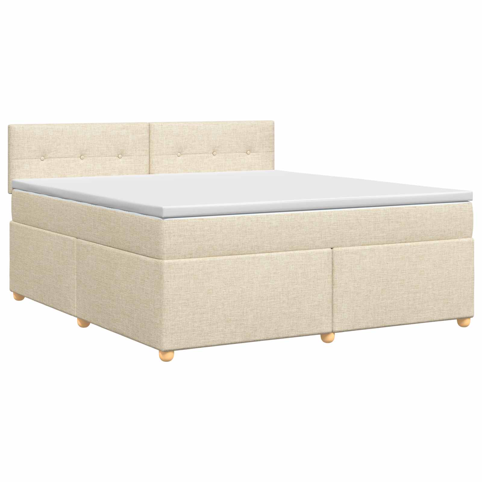 3451019_1.jpg vidaXL Posteľ boxspring s matracom Krémová 180 x 200 cm Látka – Obrázok 1