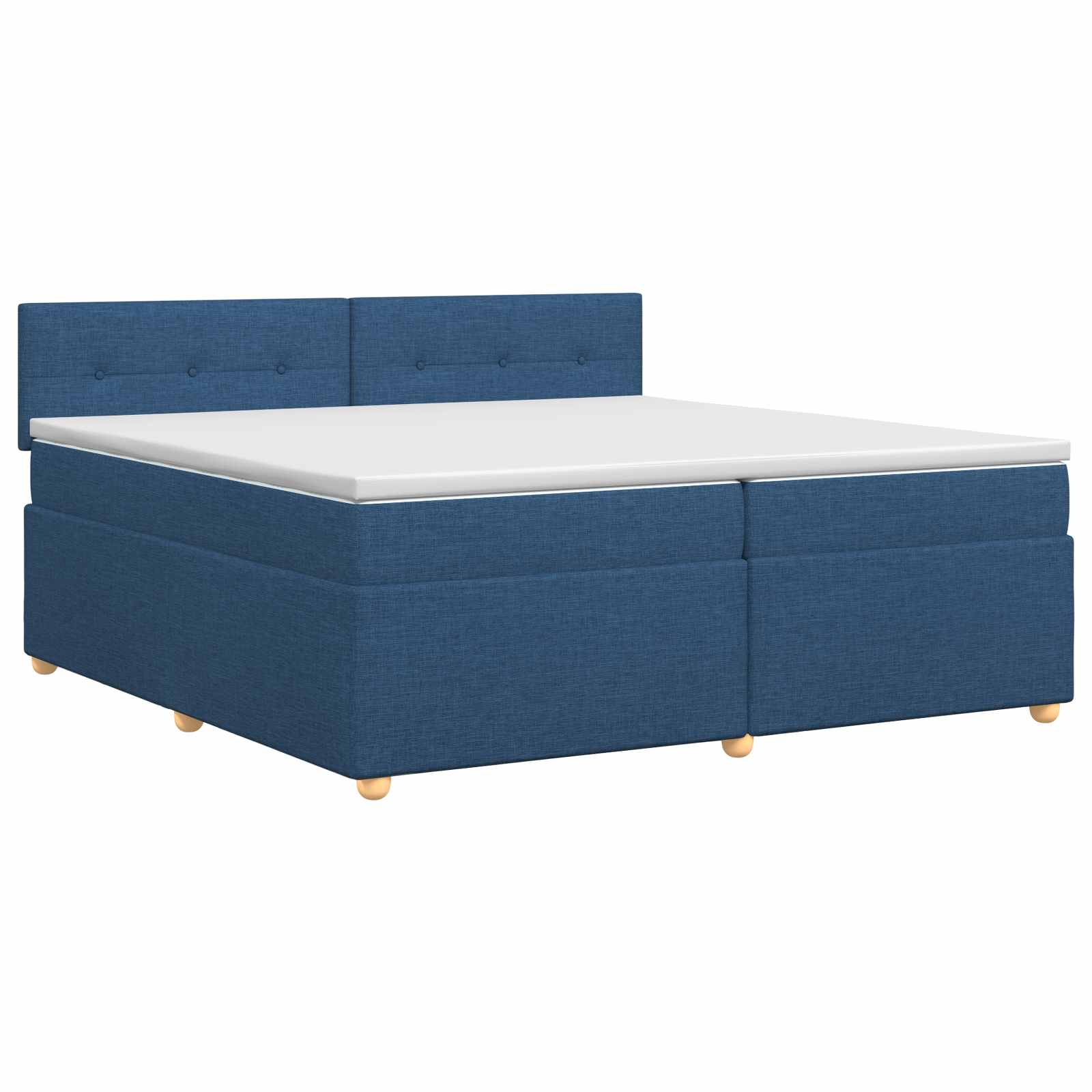 3451041_1.jpg vidaXL Posteľ boxspring s matracom Modrá 200 x 200 cm Látka – Obrázok 1