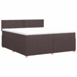 vidaXL Posteľ boxspring s matracom Tmavohnedá 200 x 200 cm Látka