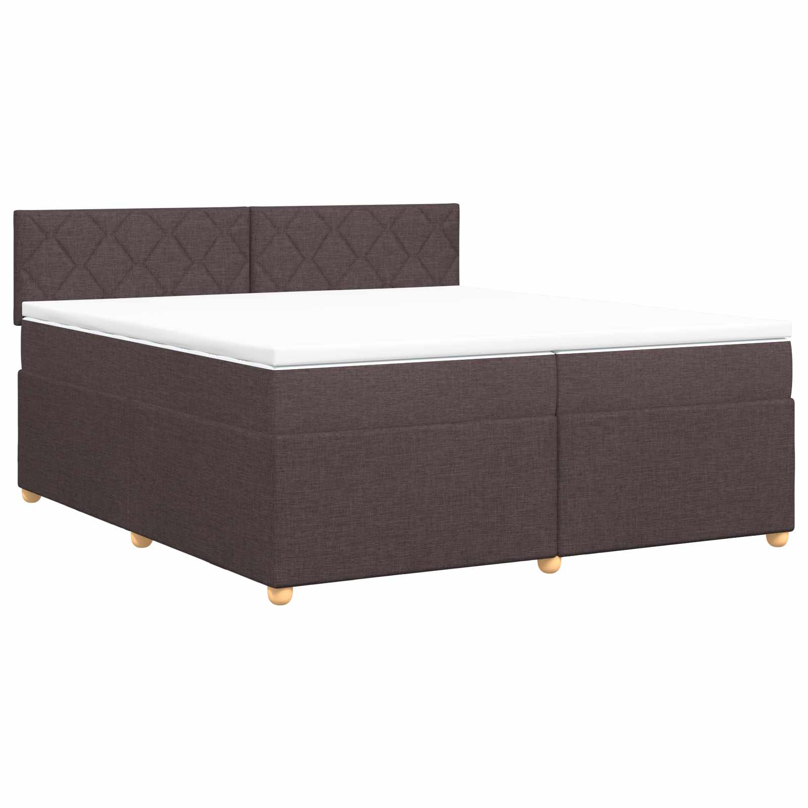 3451045_1.jpg vidaXL Posteľ boxspring s matracom Tmavohnedá 200 x 200 cm Látka – Obrázok 1