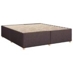 vidaXL Posteľ boxspring s matracom Tmavohnedá 200 x 200 cm Látka – Obrázok 4