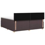 vidaXL Posteľ boxspring s matracom Tmavohnedá 200 x 200 cm Látka – Obrázok 7