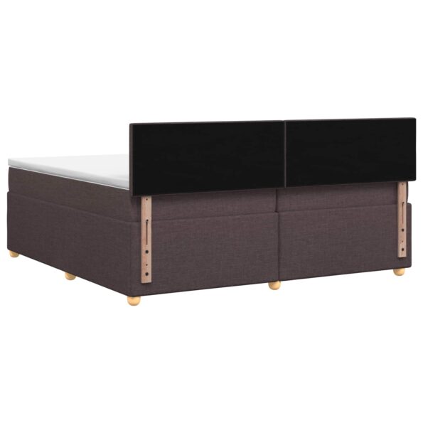 vidaXL Posteľ boxspring s matracom Tmavohnedá 200 x 200 cm Látka – Obrázok 7