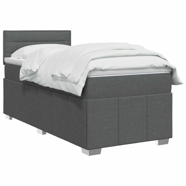 vidaXL Posteľ boxspring s matracom Tmavosivá 80 x 200 cm Látka – Obrázok 2