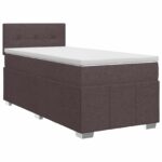 vidaXL Posteľ boxspring s matracom Tmavohnedá 90 x 200 cm Látka