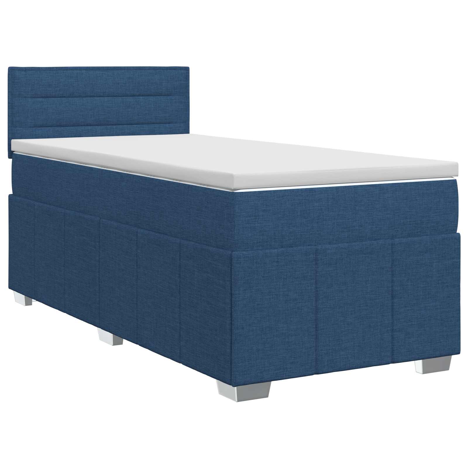 3451142_1.jpg vidaXL Posteľ boxspring s matracom Modrá 100 x 200 cm Látka – Obrázok 1