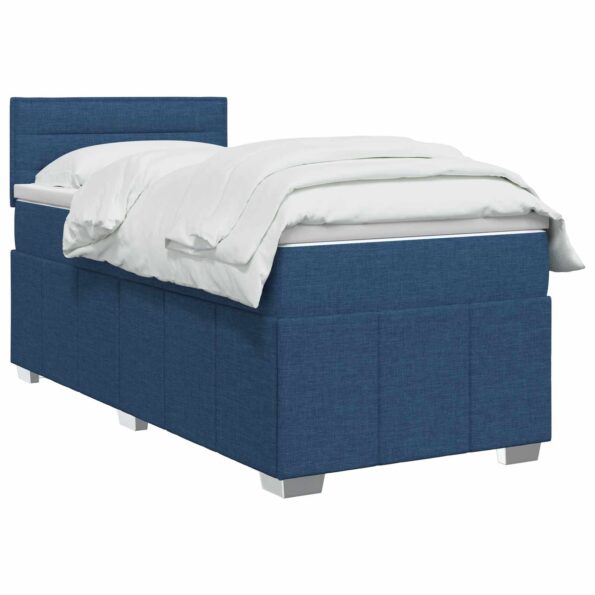 vidaXL Posteľ boxspring s matracom Modrá 100 x 200 cm Látka – Obrázok 2