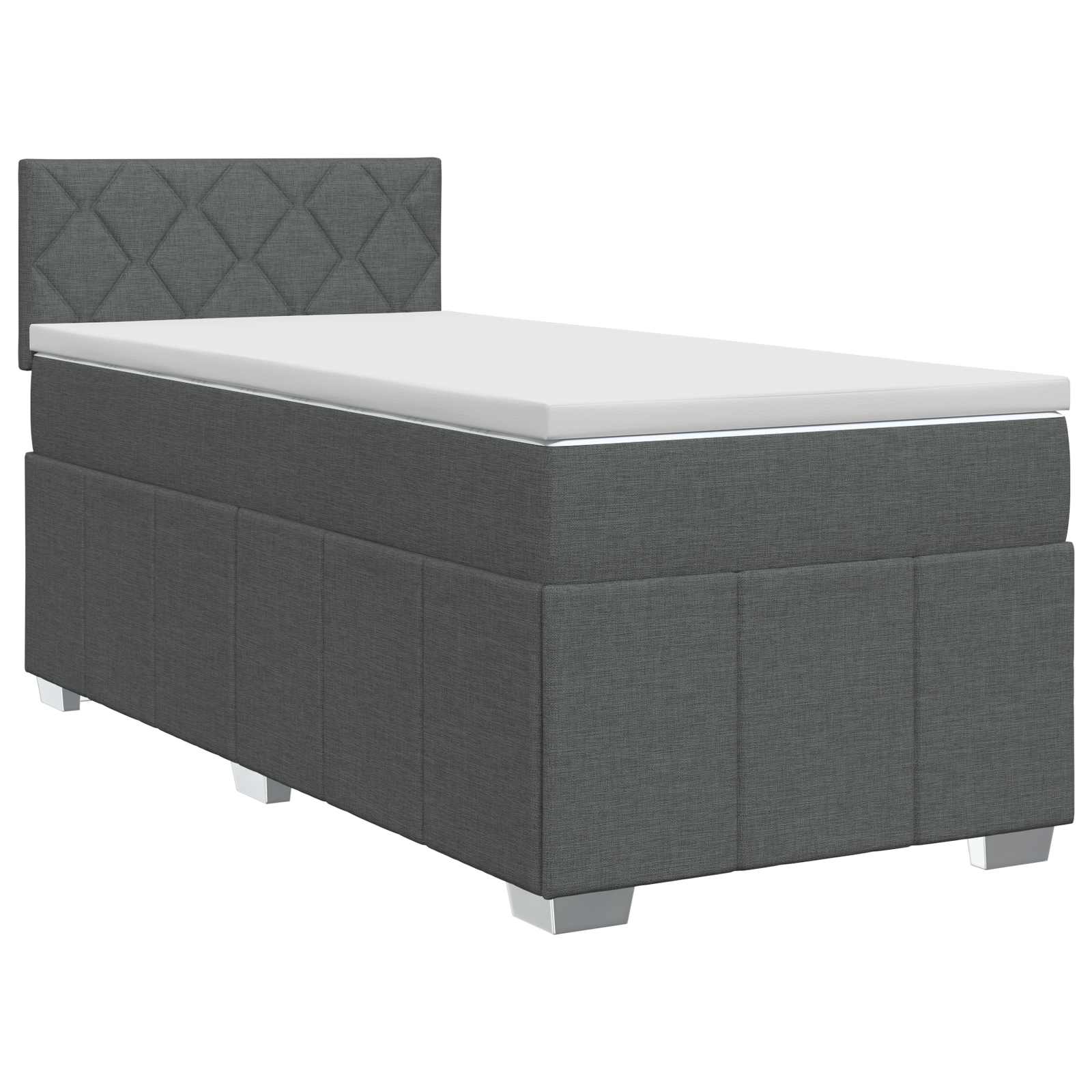 3451151_1.jpg vidaXL Posteľ boxspring s matracom Tmavosivá 100 x 200 cm Látka – Obrázok 1