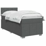 vidaXL Posteľ boxspring s matracom Tmavosivá 100 x 200 cm Látka – Obrázok 2