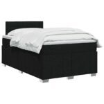 vidaXL Posteľ boxspring s matracom Čierna 120 x 190 cm Látka – Obrázok 2