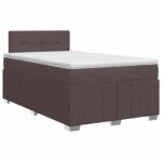 vidaXL Posteľ boxspring s matracom Tmavohnedá 120 x 190 cm Látka