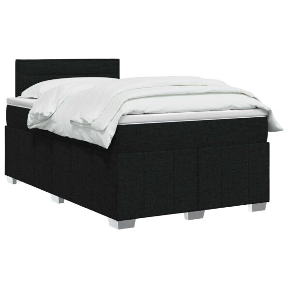 vidaXL Posteľ boxspring s matracom Čierna 120 x 200 cm Látka – Obrázok 2