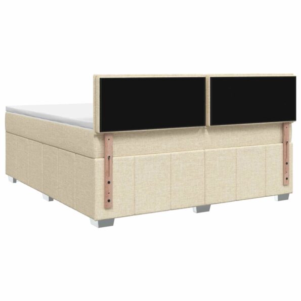 vidaXL Posteľ boxspring s matracom Krémová 140 x 190 cm Látka – Obrázok 7