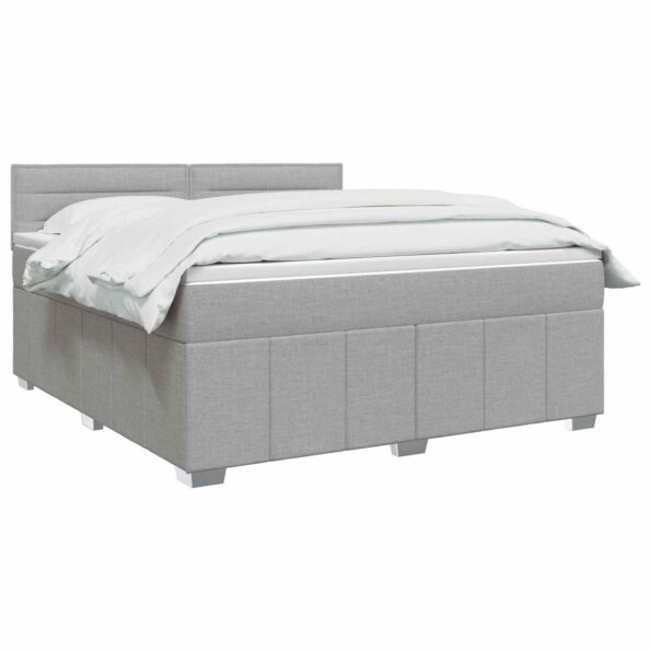 vidaXL Posteľ boxspring s matracom Svetlosivá 140 x 200 cm Látka – Obrázok 2