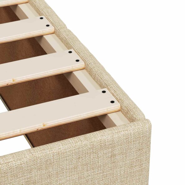 vidaXL Posteľ boxspring s matracom Krémová 140 x 200 cm Látka – Obrázok 9
