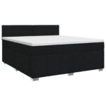 vidaXL Posteľ boxspring s matracom Čierna 160 x 200 cm Látka – Obrázok 2