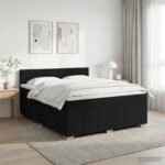 vidaXL Posteľ boxspring s matracom Čierna 180 x 200 cm Látka